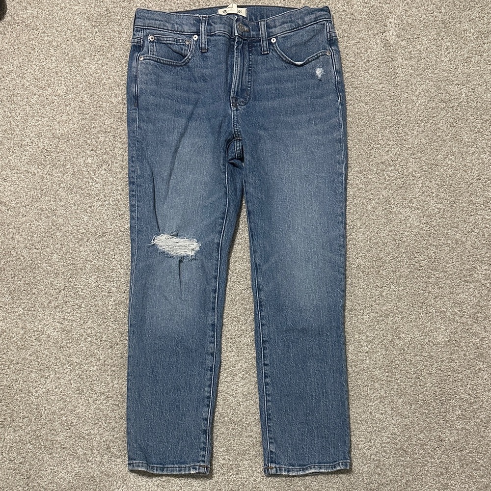 Madewell The Mid Rise Perfect Vintage Jean Ainsdale Wash Distressed Stretch 27P